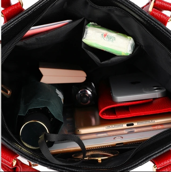 NEW DESIGNER INSPIRED Letter Leather Handbag & Matching Clutch - Picture 13 of 14